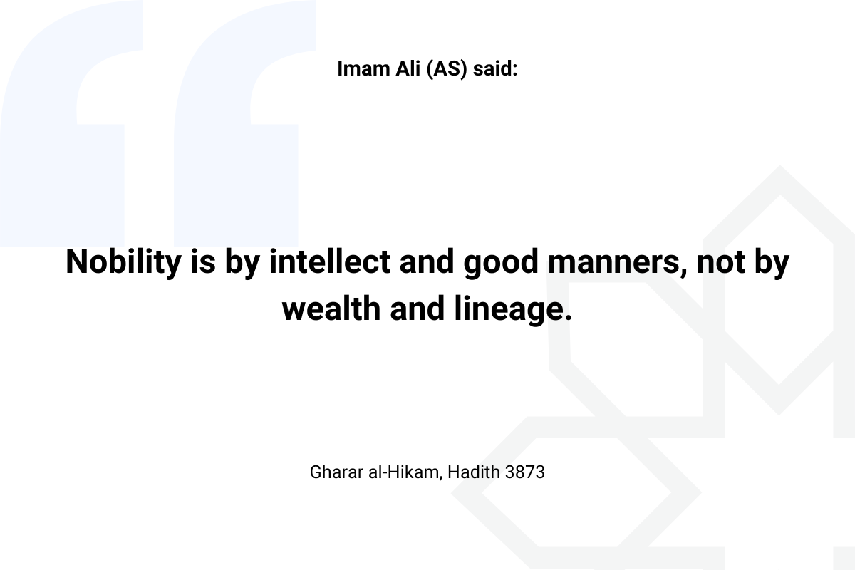 Imam Ali hadith about Nobility - Islam Quotes